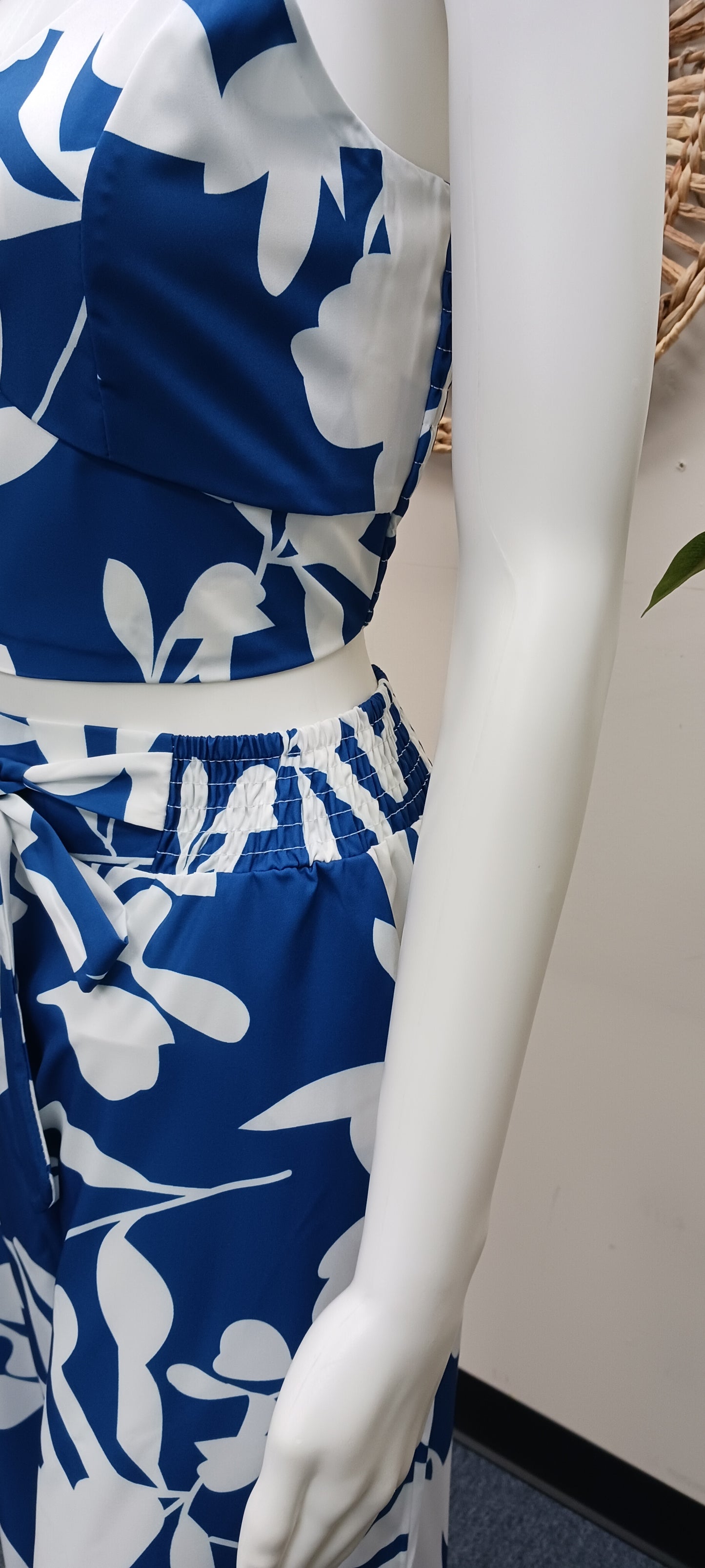 Blue White Pant Suit For Women