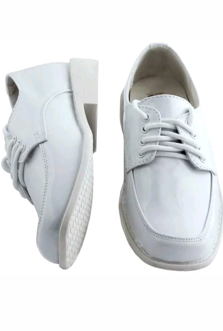 Boys White Shoes Patent Oxford BS-001 - Little N Kute Boutique
