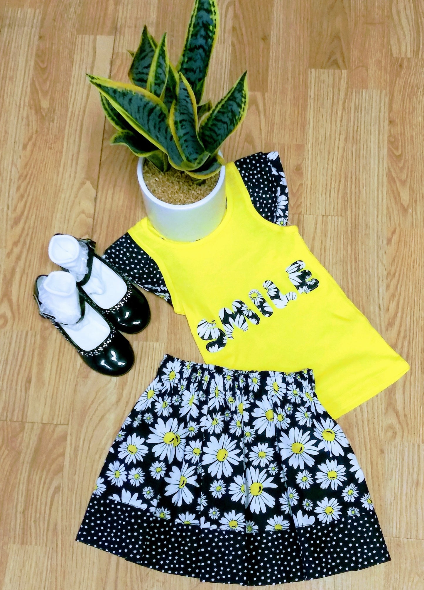 Daisy Girl's 2-piece Skirt Set Outfit - Little N Kute Boutique