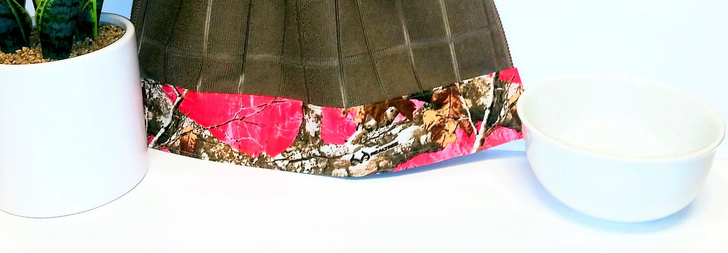Pink Hunting Camouflage Hanging Double Layer DishTowel w/ Pot Holder