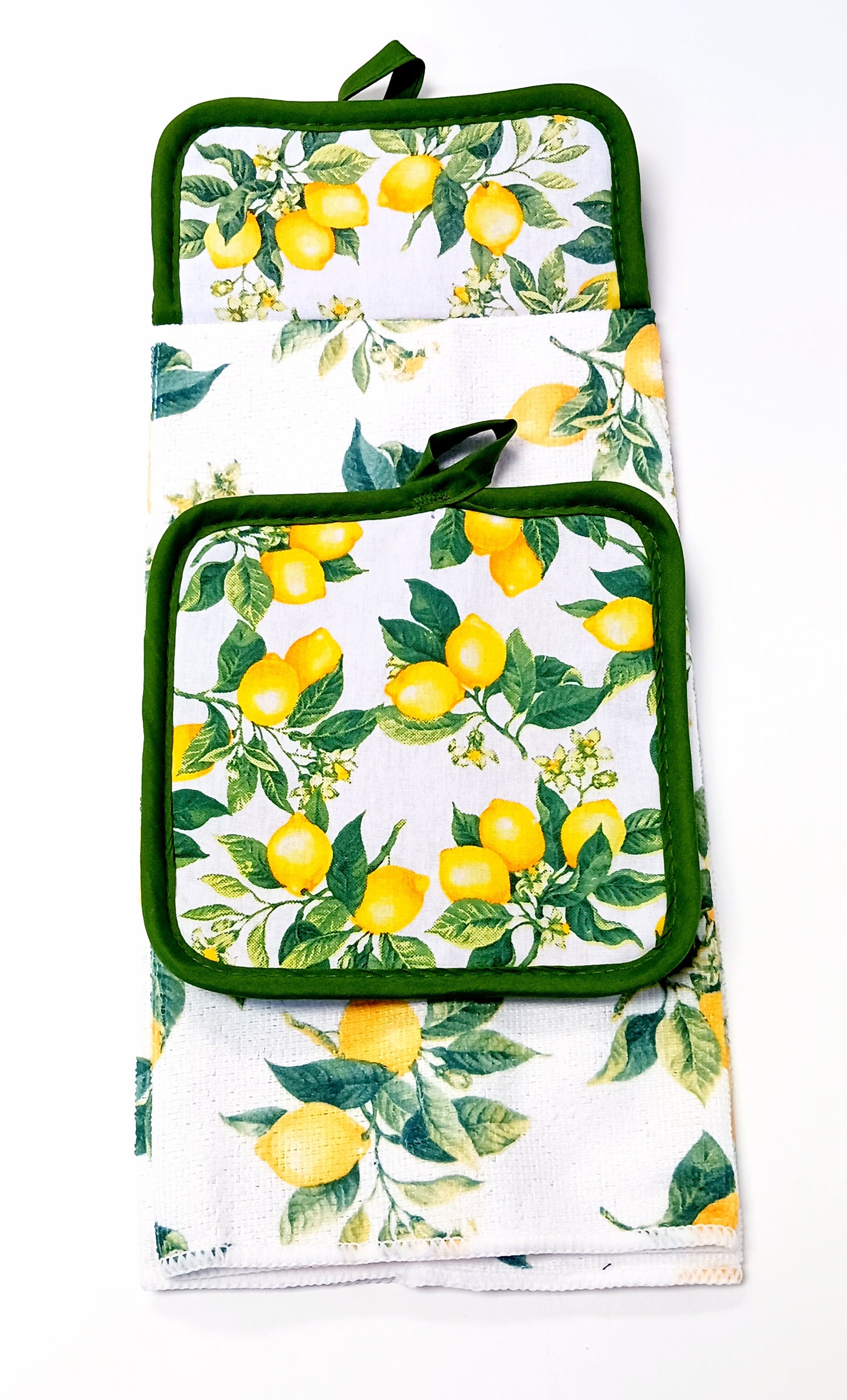 Yellow Green & White Kitchen Hanging Towel