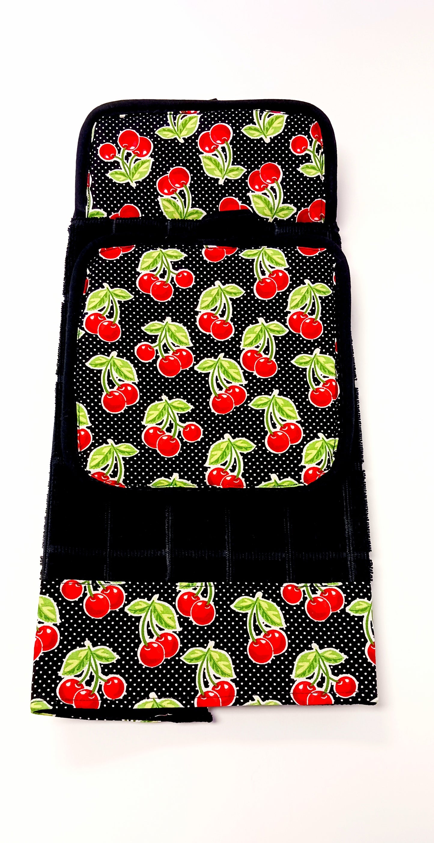 Black Red Green & White Kitchen Hanging Towel