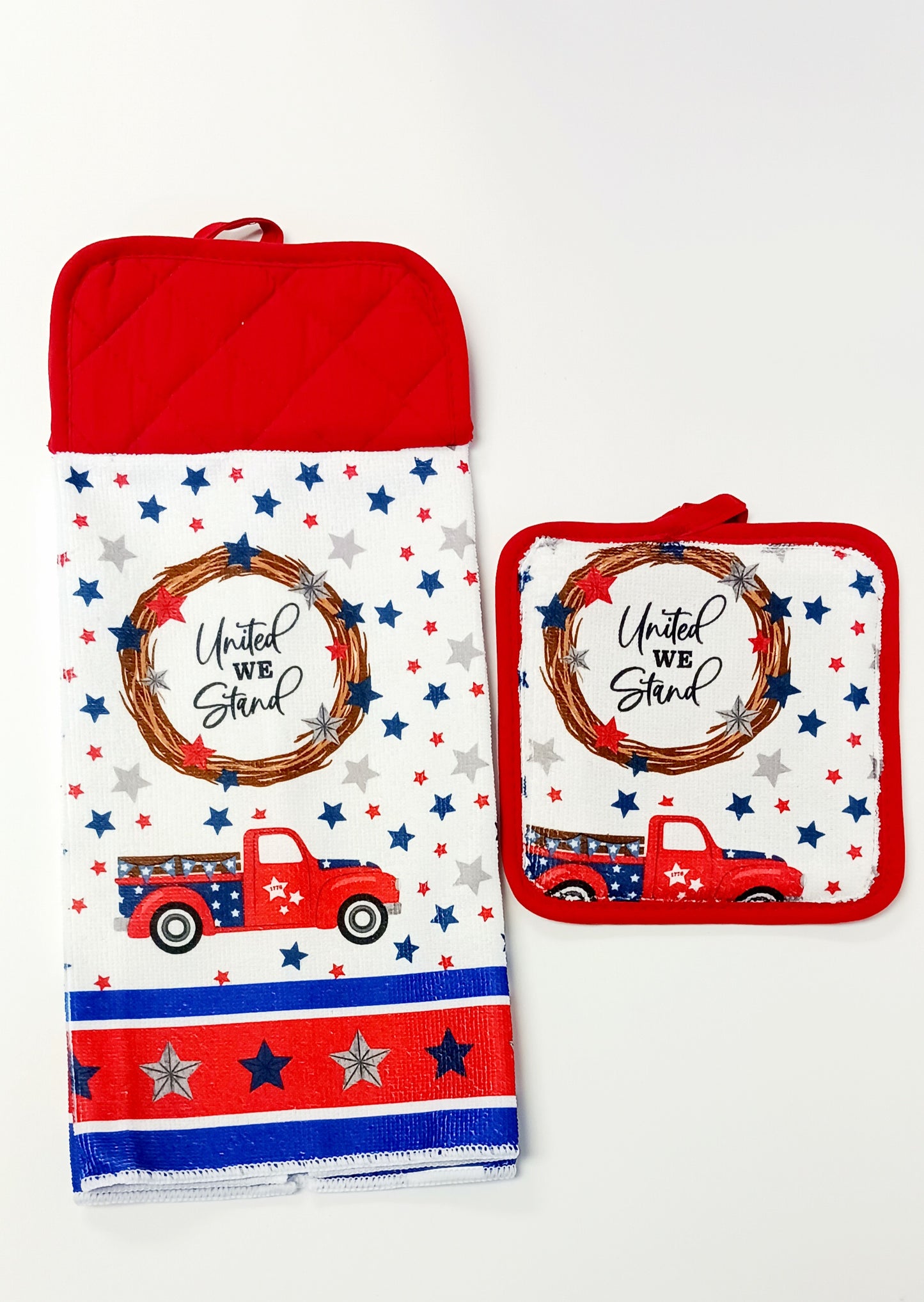 Red Blue & White Kitchen Hanging Towel