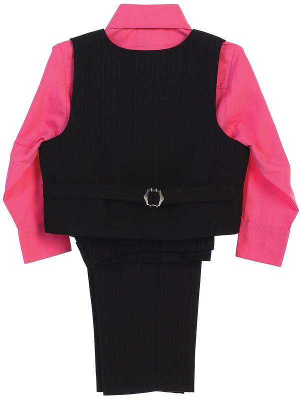 Boys Black / White Shirt Zipper Tie Bow Tie Vest Pant Set Size 6M-12Y - Little N Kute Boutique