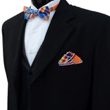 Men's Plaid Cotton Bow Tie & Matching Pocket Square - Little N Kute Boutique