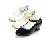 Flower Girls Rhinestone Detailed Patent Heel Shoes GS-002 - Little N Kute Boutique