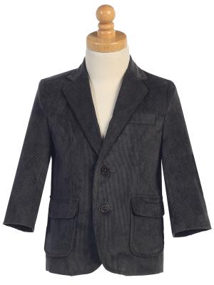 Big Boys Dark Gray TWO BUTTON CORDUROY EASTER BLAZER LITO 605 - Little N Kute Boutique