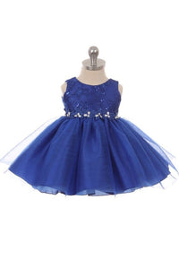 Royal Blue Baby Girl Dress - Little N Kute Boutique
