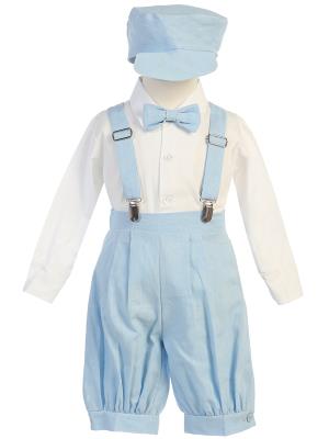 Lito White Suspender Boys Knickers w/ Hat - Little N Kute Boutique