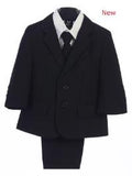 Boys Black  Suits 5 pc Jacket  Suit By Lito 3582 - Little N Kute Boutique