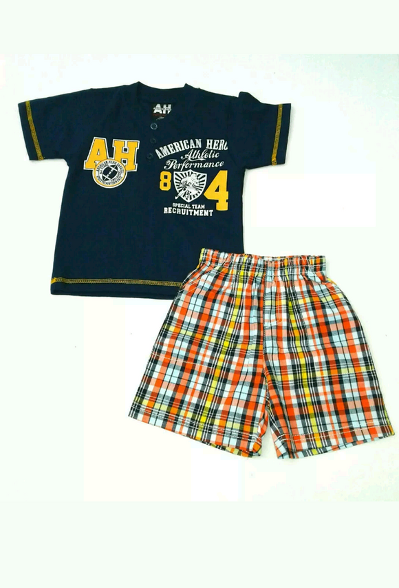 Baby Boys Shorts Set Plaid - Little N Kute Boutique