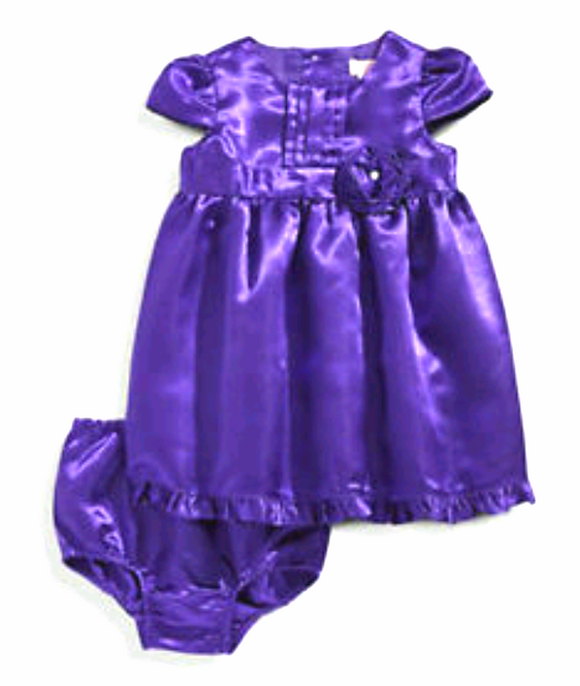 Baby Girls Satin Dress - Little N Kute Boutique