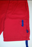 U.S. Polo Assn. Red Blue Cargo Shorts Boy's size 3T Adjustable Waist - Little N Kute Boutique