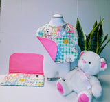 Boutique Style Baby Reversible Bib /w Matching Burp Cloth - Little N Kute Boutique