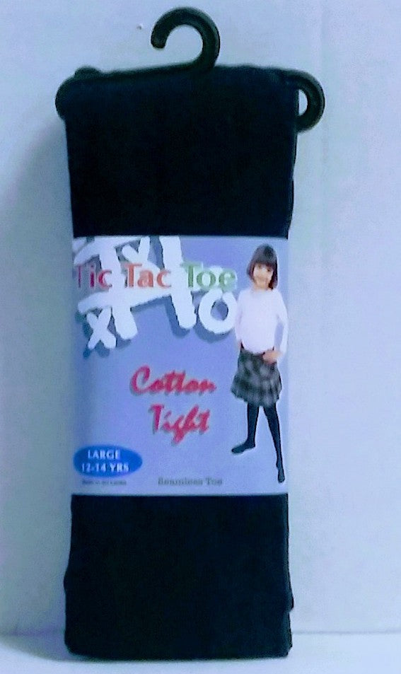 Tic Tac Toe - Big Girls Cotton Heavyweight Tight Navy - Little N Kute Boutique