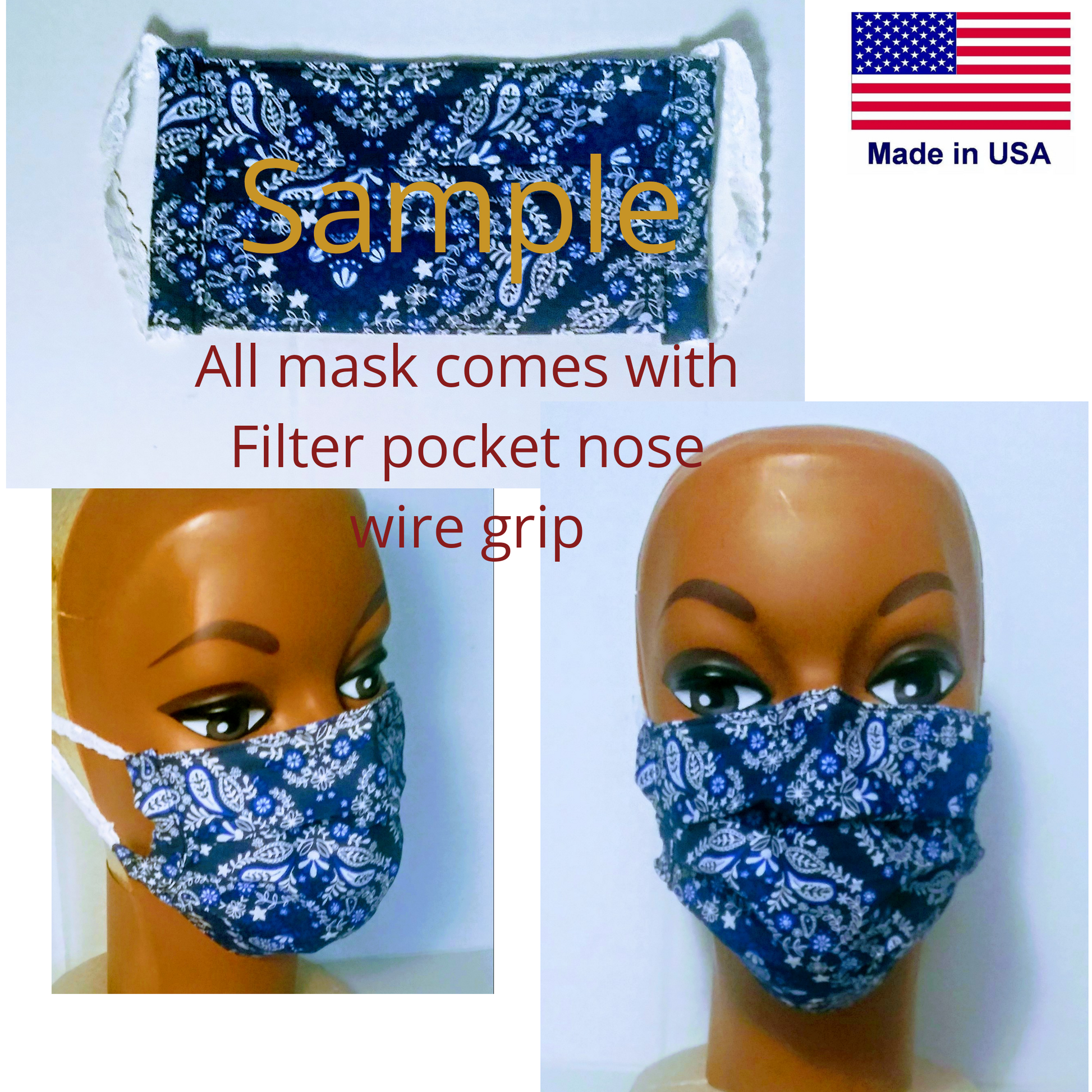 Cotton Fabric Mask - Washable & Reusable - Little N Kute Boutique