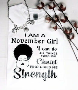 November Girl Women's Birthday T-shirt