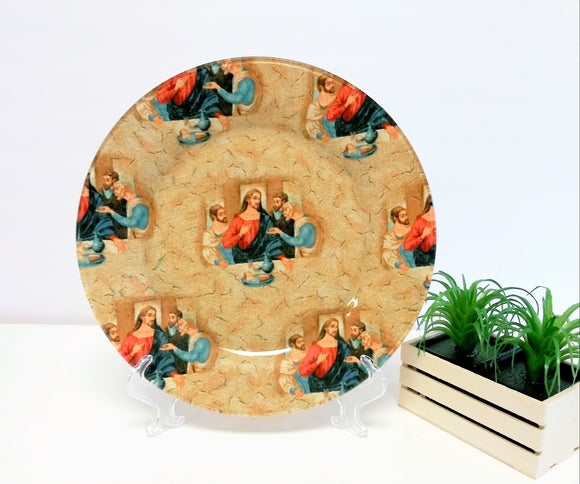 The Lord's Supper Decoupage Glass Plate