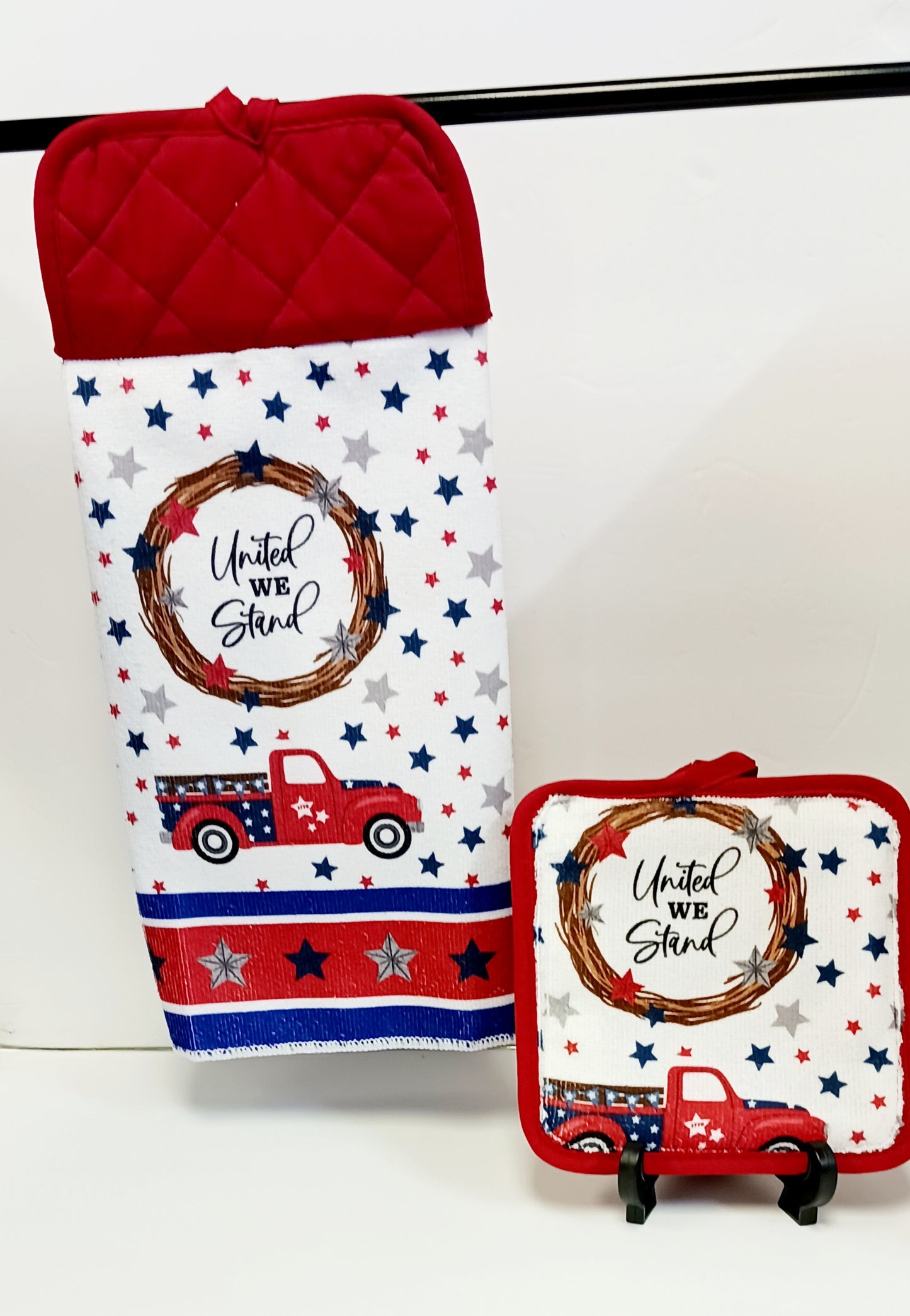 Red Blue & White Kitchen  Hanging  Towel