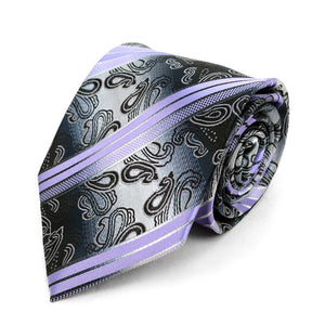 Men's Stripes Necktie  Microfiber Poly Woven Tie - - Little N Kute Boutique