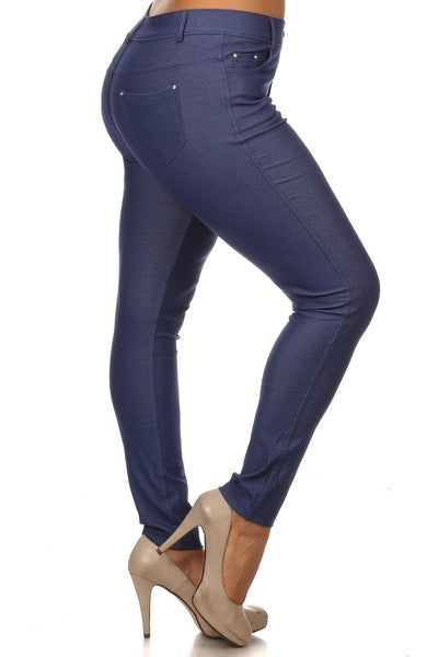 Womens Plus Size Jeans Look Skinny Slim Jeggings Stretch Pants XL-3XL 14-28 - Little N Kute Boutique