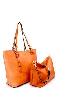 Textured Faux leather 2 in 1 tote/ handbags - Little N Kute Boutique