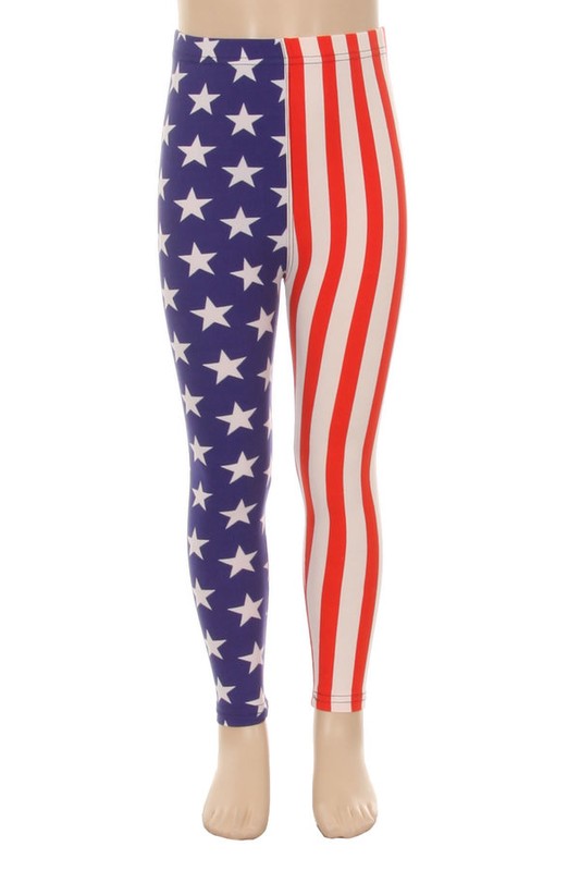 Girls  4th of July American Flag Leggings Pants / - Little N Kute Boutique