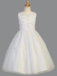 Embroidered and Beaded Sparkle Tulle First Communion Dress SP999 - Little N Kute Boutique