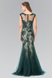 Elizabeth K GL2276 Floral Embroidered Lace and Tulle Full Length Gown - Little N Kute Boutique