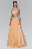 Elizabeth K - Strapless Embellished Long Gown GL1045