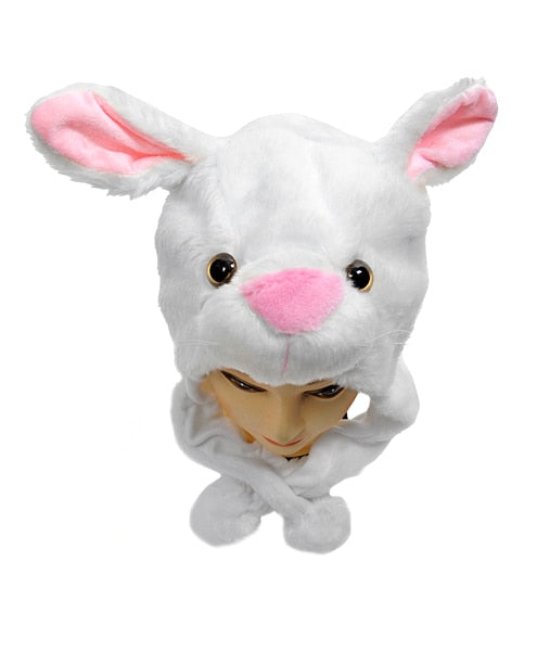 Animal Plush Hat - White Bunny - Little N Kute Boutique
