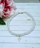Girl First Holy Communion Necklace with Cross l Pendant
