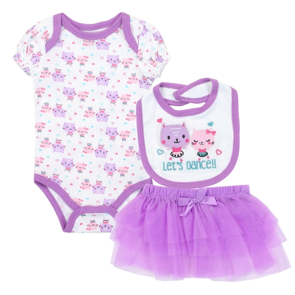 WEEPLAY Girls Newborn 3PC Tutu Set - Little N Kute Boutique