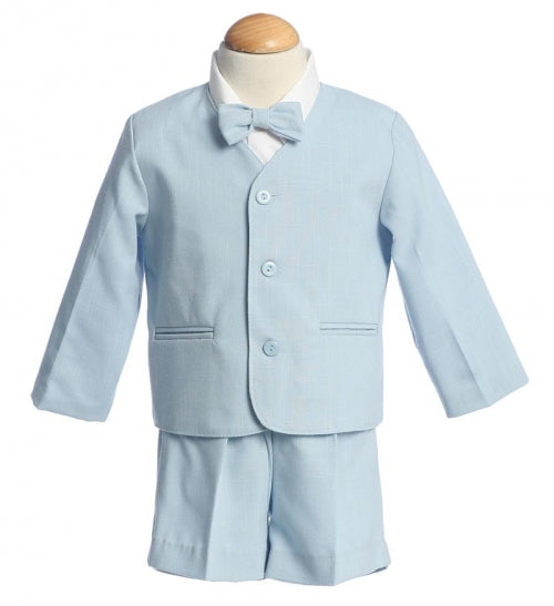 Eton and Shorts Style G730S - Light Blue Eton and Shorts Set - Little N Kute Boutique