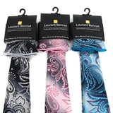 Men's Paisley Tie & Matching Pocket Round  Paisley Tie & Matching Pocket Round  Handkerchief Hanky Set - Little N Kute Boutique