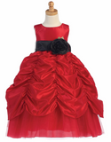 Red Flower Girls  Dresses - Little N Kute Boutique