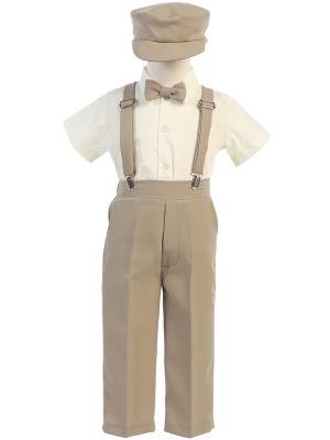 Boys Suspender Pants Set w/ Hat - Little N Kute Boutique