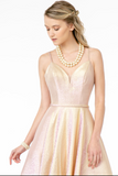 Glitter Spaghetti Straps Open Back A-Line Gown