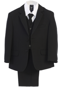 Boys Black Suits 5- pc Jacket Suit LNK3582