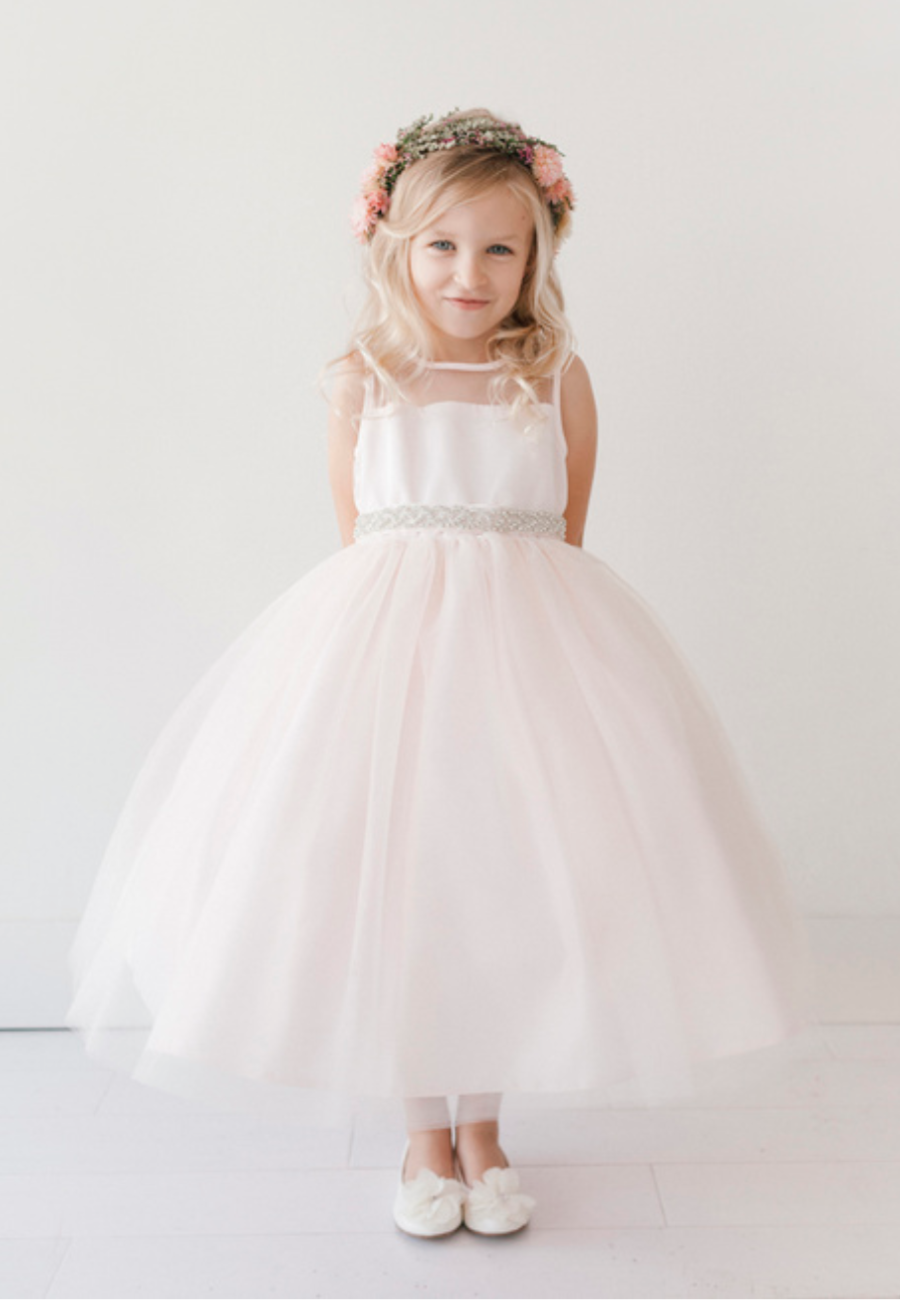 Communion Dress Illusion with Tulle Skirt LNK5702