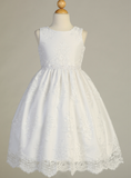 First Holy Communion Dress Corded Embroidery Lace on Tulle LNKSP164