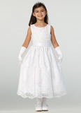 First Communion Dress Corded embroidery lace on tulle LNKSP175