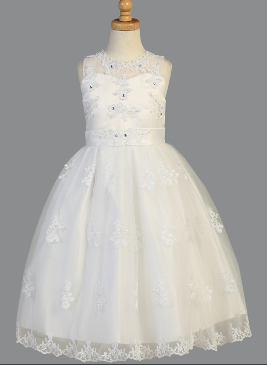 Organza with Beaded Appliques & Rhinestones LNKSP982