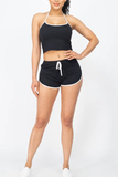 Halter Neck Sleeveless  Top & Shorts Activewear Set
