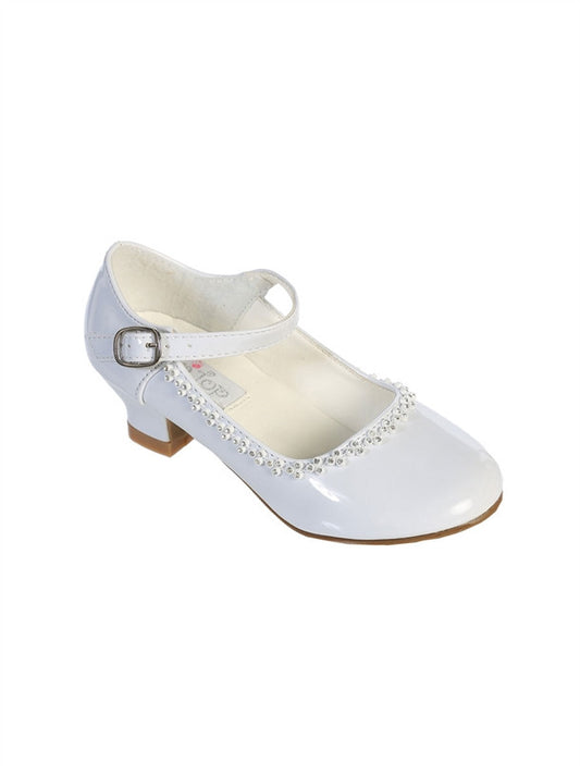 Flower Girls Rhinestone Detailed Patent Heel Shoes GS-002 - Little N Kute Boutique