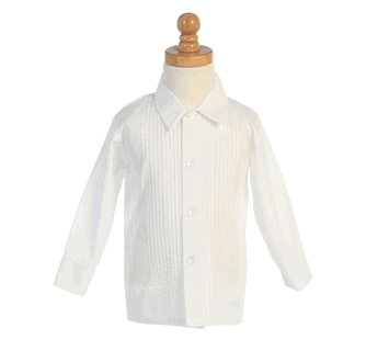 Boys White Tuxedo Shirt - Little N Kute Boutique