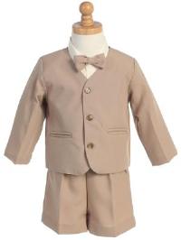 Eton and Shorts Style G740 Khaki   Jacket  Shorts  Set - Little N Kute Boutique