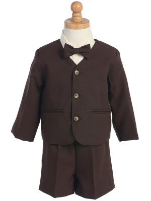 Eton and Shorts Style G740 Brown  Jacket  Shorts  Set - Little N Kute Boutique