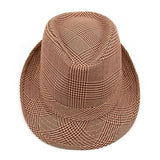 Fedora Hat Hounds Tooth Brown Trilby - H10334N - Little N Kute Boutique