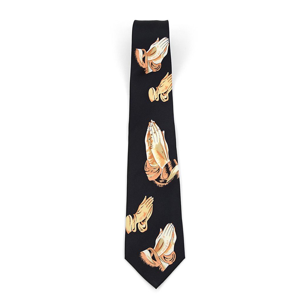 Men's  Novelty  Necktie Prayer Hands Tie NV2809 - Little N Kute Boutique